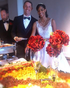 Bride and Groom at Buffet