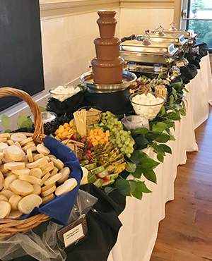 Side View of Chocolate Fountain with Dippers  small image